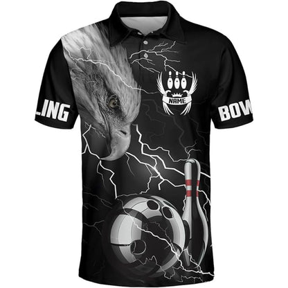 Custom Eagles Bowling Polo Shirt For Men, Custom Eagles Bowling Team Shirts BZ0317