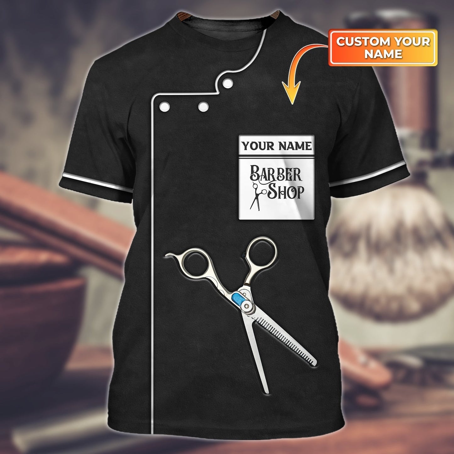 Personalized 3D Full Printed Black Tee Shirt For Barber, Barber Gift, Barber Shirts, Sublimation Barber Shirts TO0720