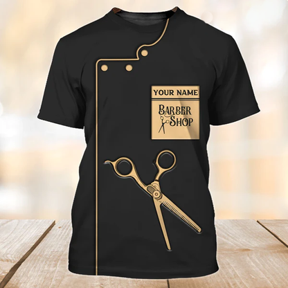 Personalized Barber Shirt, Custom 3D Tshirt For Barber Man, Unisex 3D All Over Printed Shirt For New Barber Shop TO0718
