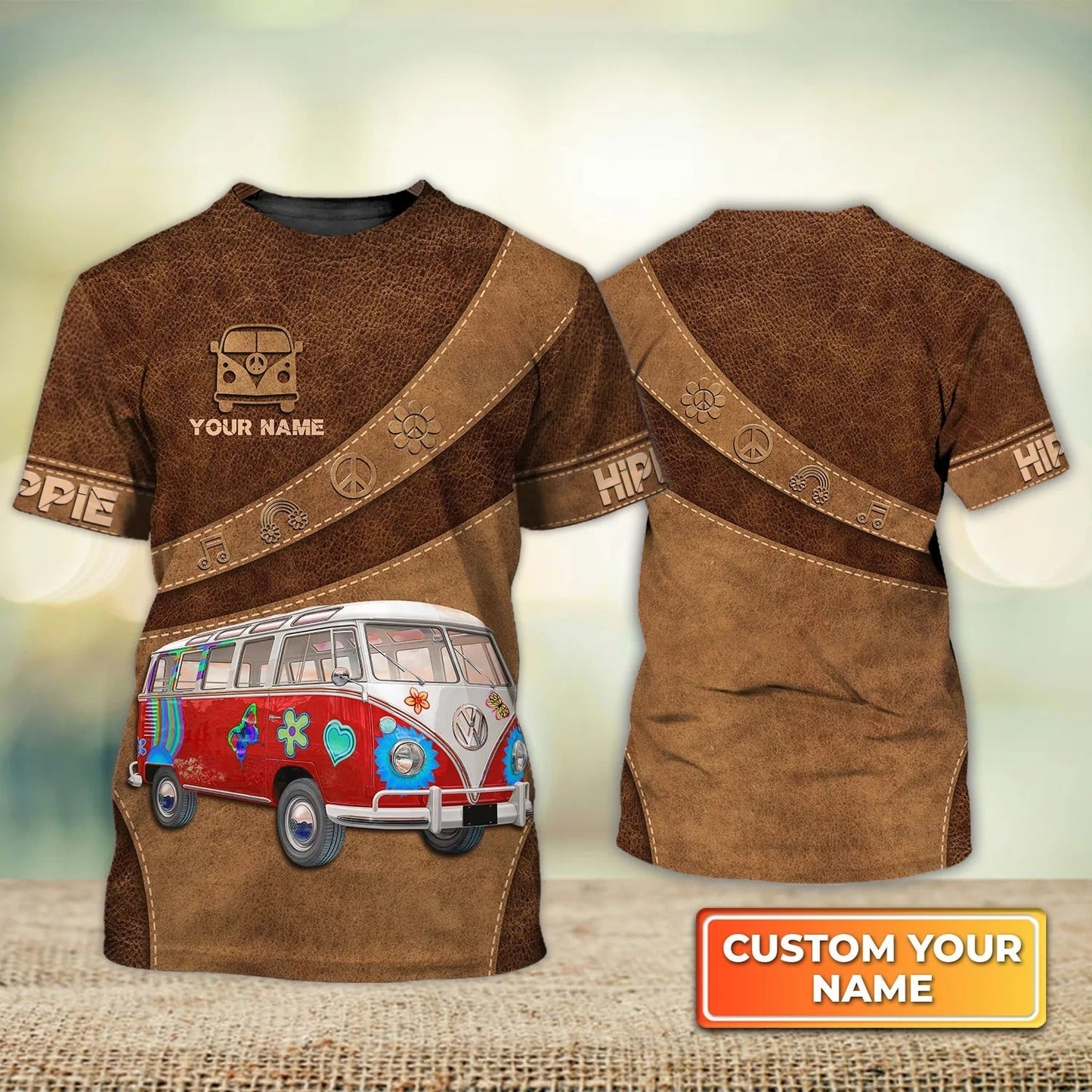 Custom 3D All Over Print Red Hippie Car Shirt, Hippie Shirt Men Women, Hippie Christmas Gift TO2657