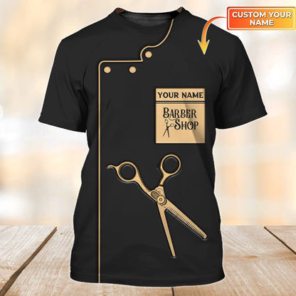 Personalized Barber Shirt, Custom 3D Tshirt For Barber Man, Unisex 3D All Over Printed Shirt For New Barber Shop TO0718