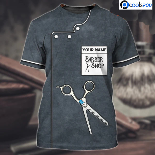 Customized Barber Shirts, 3D All Over Printed Tshirt For Barber Shop, Best Gift For Barber, Barber Shirt For Him Her TO0719