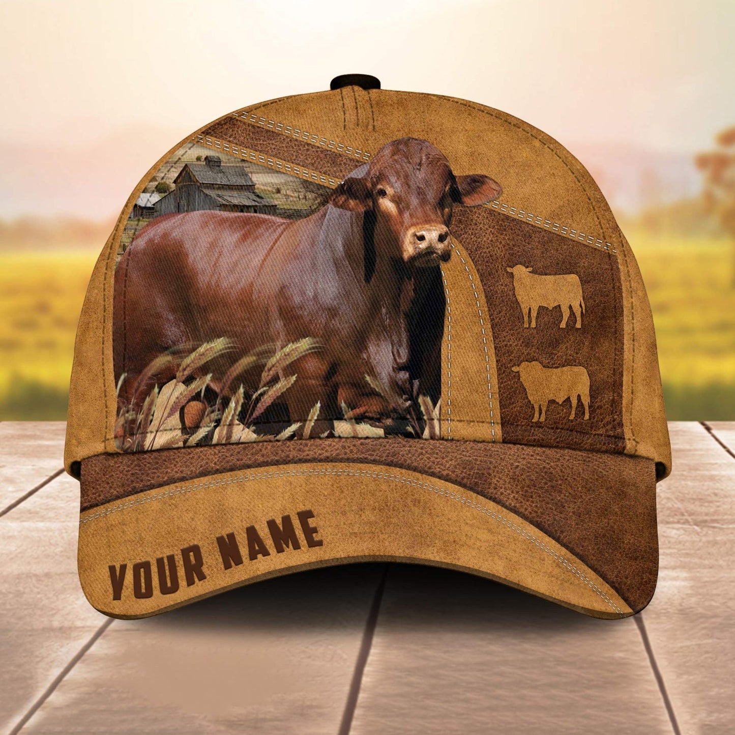 Custom Name Beefmaster Cale 3D Cap 3D All Over Print Baseball Cap, Cap For Farm Lovers, Animal Cap, Leather Pattern Cap CA3007