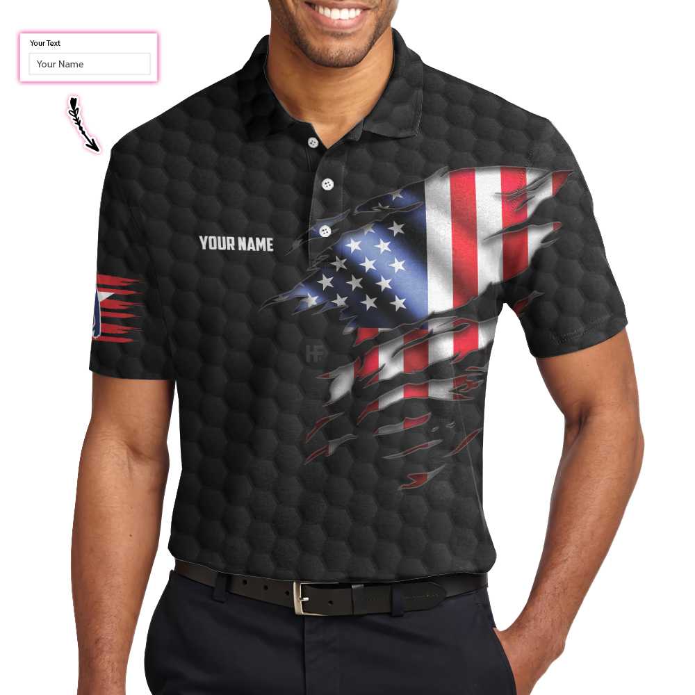 Black American Flag Bowling Custom Polo Shirt, Personalized American Flag Bowling Shirt For Bowling Fans Lasfour SO0557