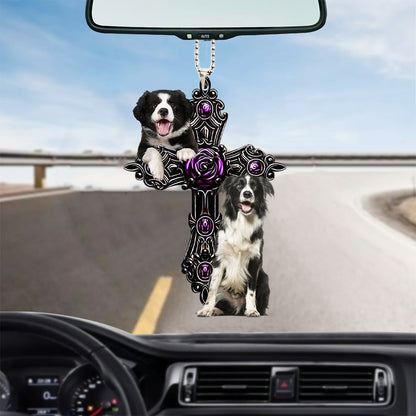 Border Collies Pray For God Car Hanging Ornament Dog Pray For God Ornament Lasfour OO0719