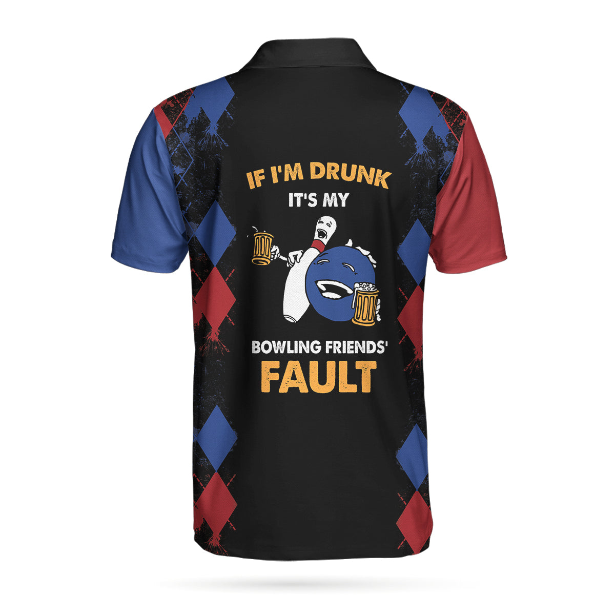 Bowling If I'M Drunk Polo Shirt, Argyle Pattern Polo Shirt Design, Funny Bowling Shirt For Male Players Lasfour SO0652
