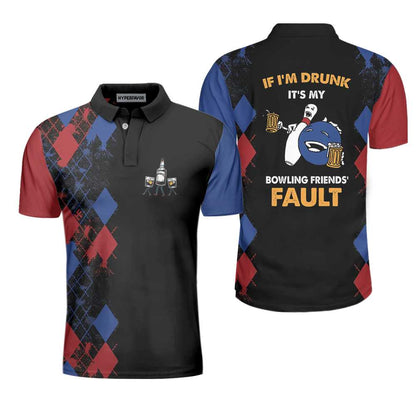Bowling If I'M Drunk Polo Shirt, Argyle Pattern Polo Shirt Design, Funny Bowling Shirt For Male Players Lasfour SO0652