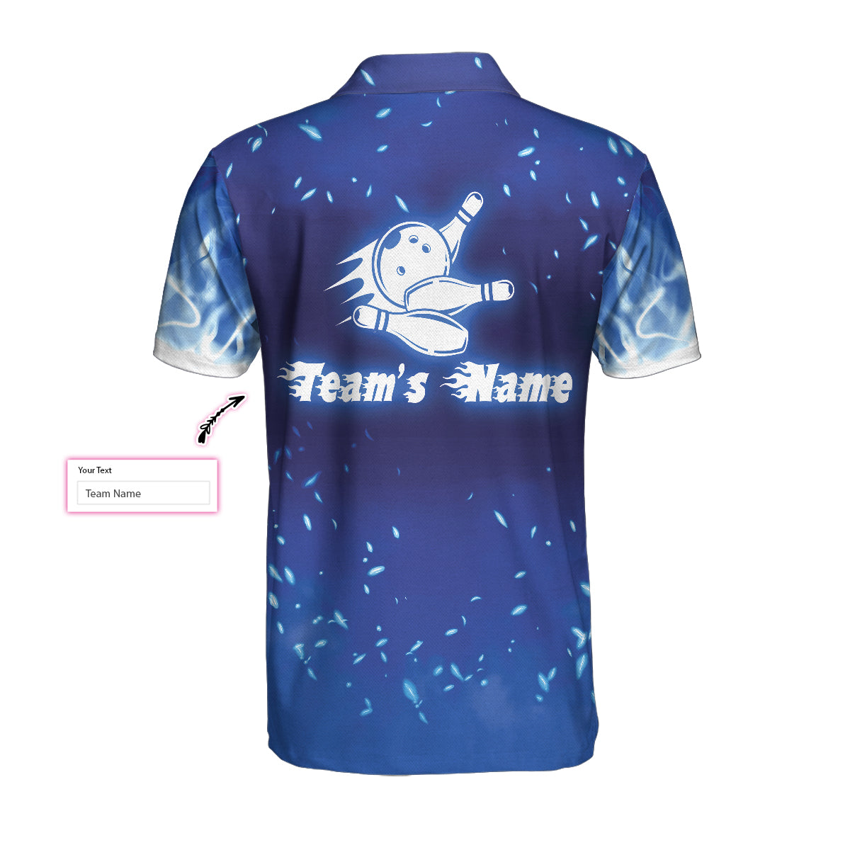 Bowling On Blue Fire Custom Polo Shirt, Blue Custom Bowling Shirt For Adults, Personalized Bowling Gift Lasfour SO0514