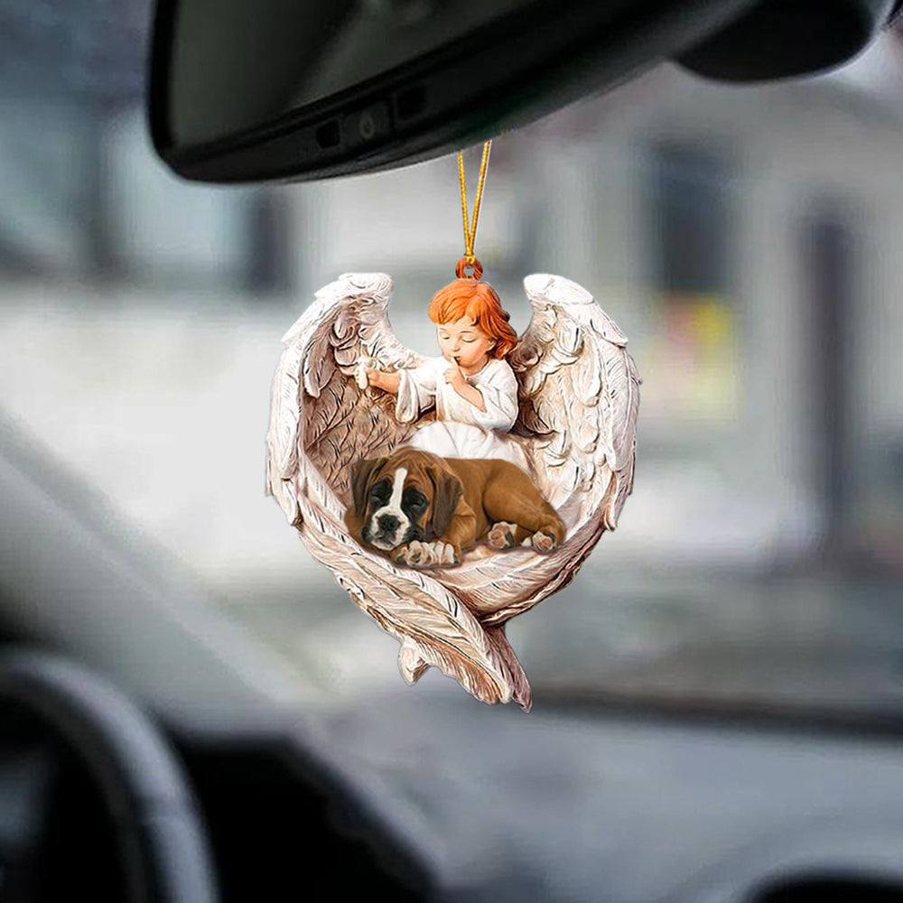 Acrylic 2 Side Hanging Ornament Angel Protect Boxer Sleeping OO1108