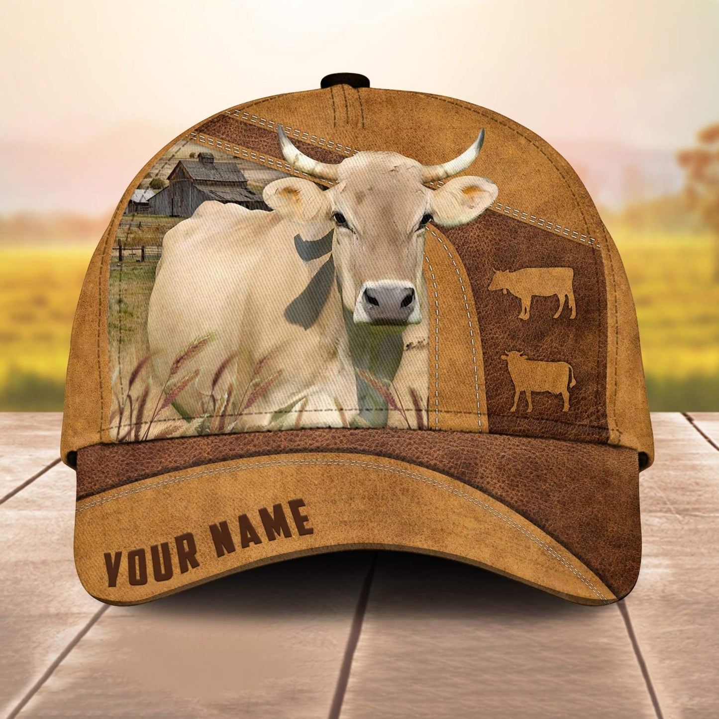 Custom Name Braunvieh Cale 3D Cap 3D All Over Print Baseball Cap, Cap For Farm Lovers, Animal Cap, Leather Pattern Cap CA3013