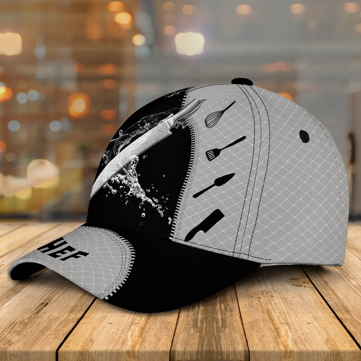 Chef Cap Custom Cook Cap 3D Chef Classic Cap Black CA0342