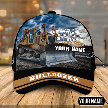 3D Classic Cap Bulldozer Personalized Name Cap 40 Lasfour CA0994