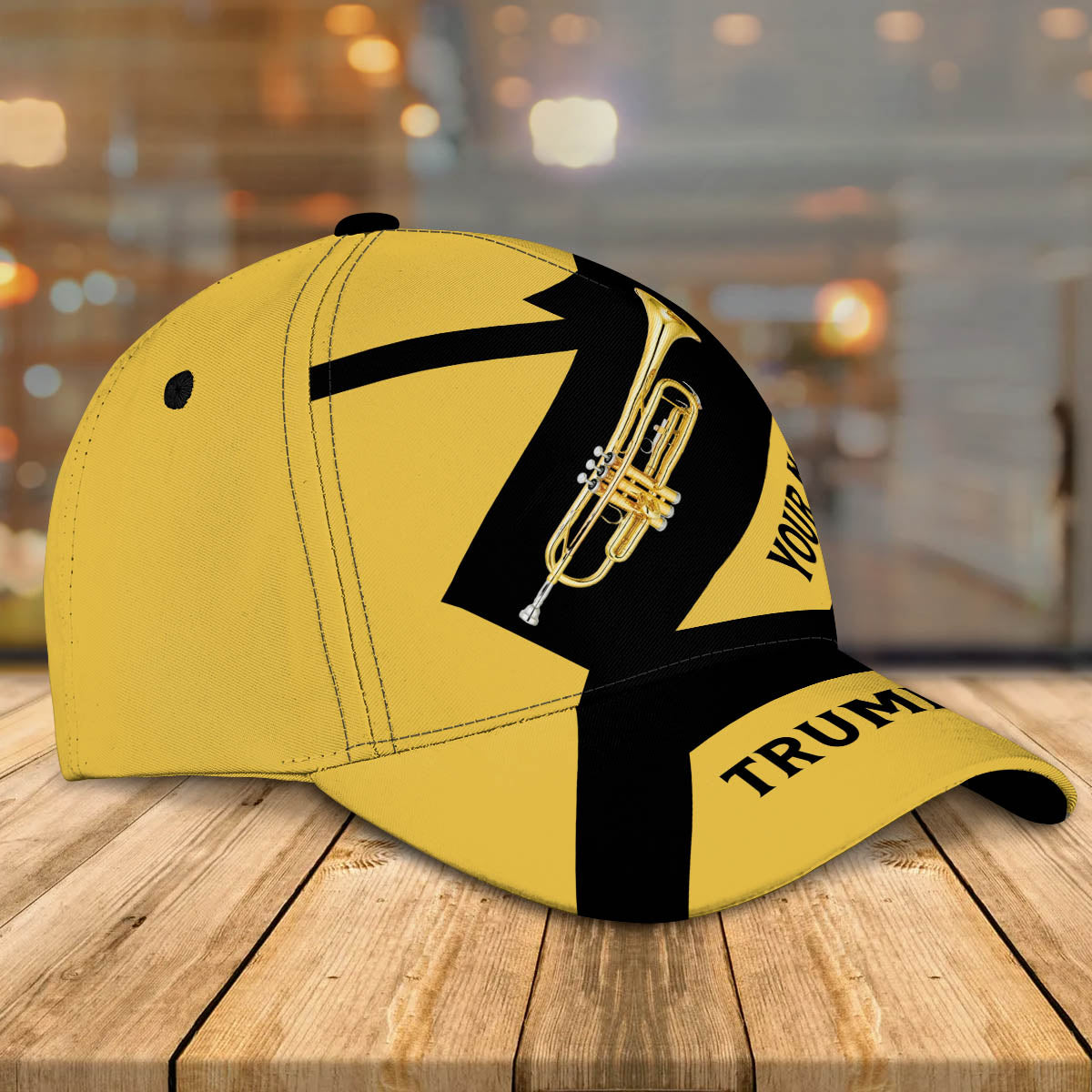 3D Classic Cap Trumpet Personalized Name Cap004 Lasfour CA1436