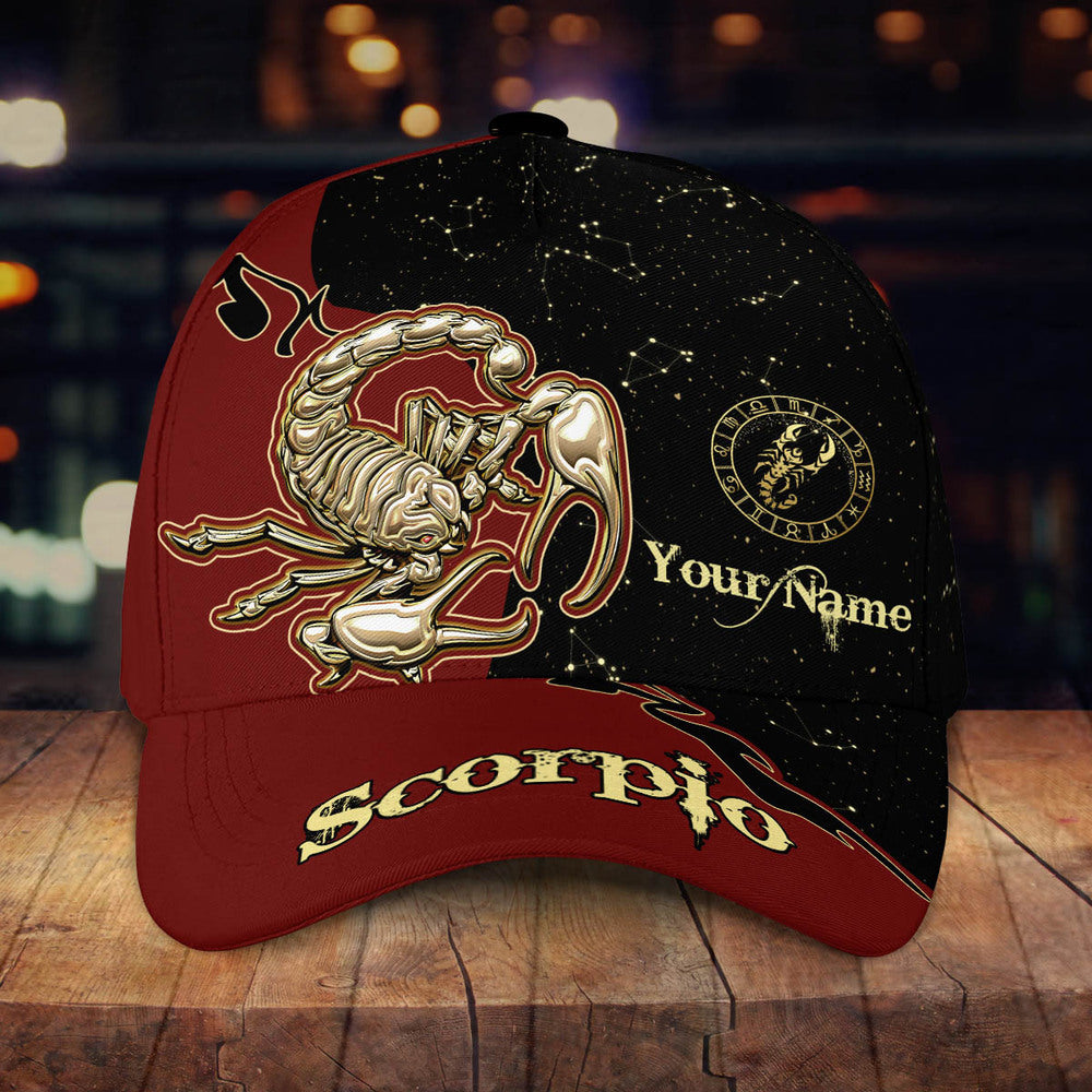 3D Classic Cap Scorpio Personalized Name Cap 01 Lasfour CA2387