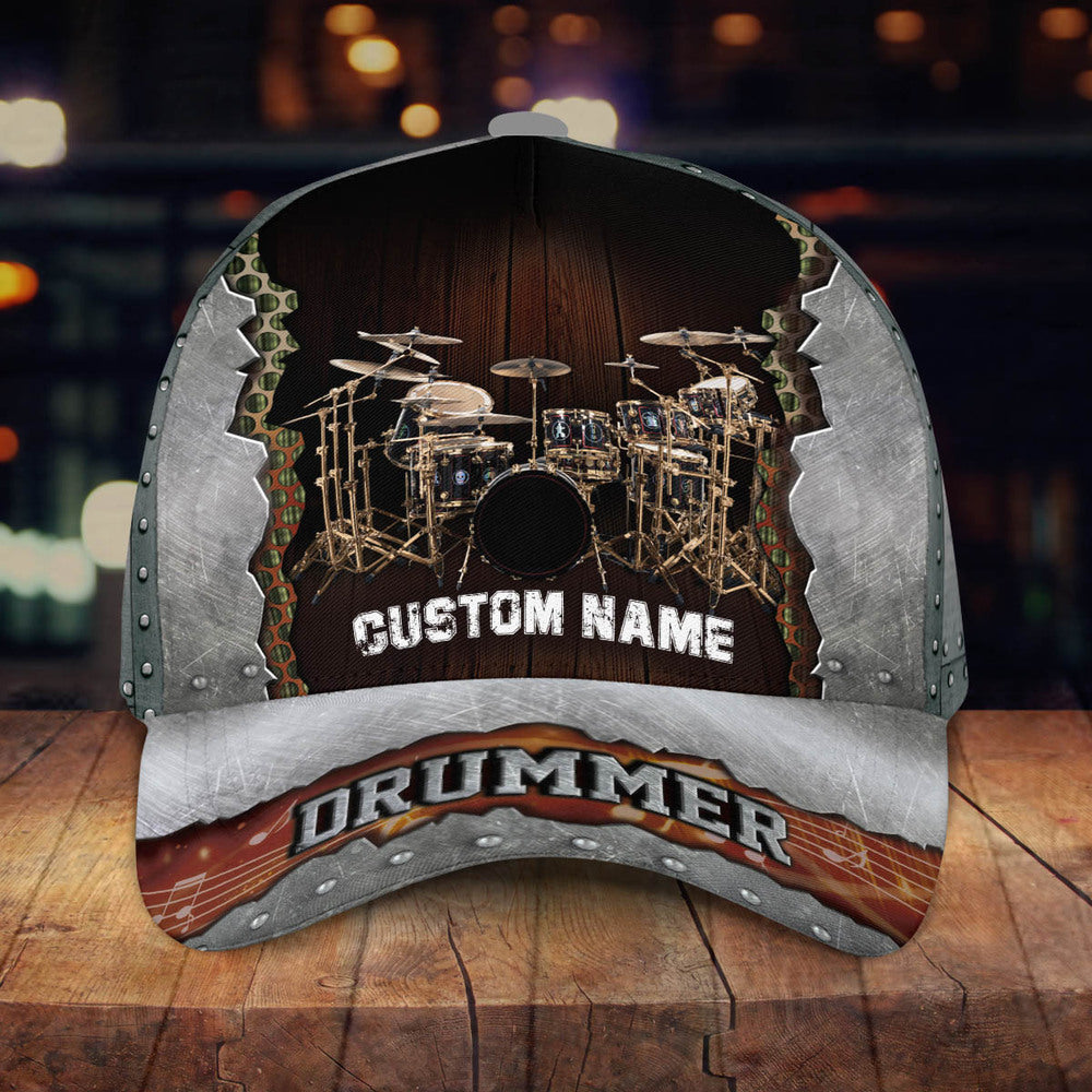 Personalized Drummer Cap Hat, 3D Baseball Cap Hat For Drummer, Drum Cap, Drum Hat, Gift To Drummer CO0148