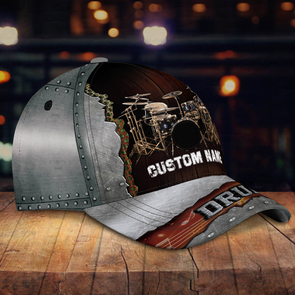 Personalized Drummer Cap Hat, 3D Baseball Cap Hat For Drummer, Drum Cap, Drum Hat, Gift To Drummer CO0148