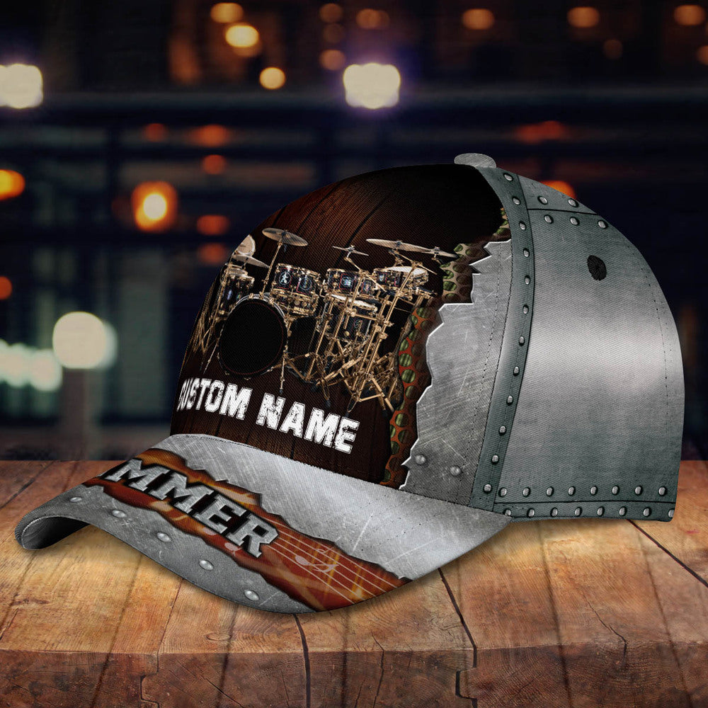 Personalized Drummer Cap Hat, 3D Baseball Cap Hat For Drummer, Drum Cap, Drum Hat, Gift To Drummer CO0148