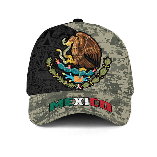 Mexico Aztec Pattern Camo 3D Classic Cap, Baseball Aztec Cap Hat, Mexico Hat For Summer, Aztec Gift CO0505