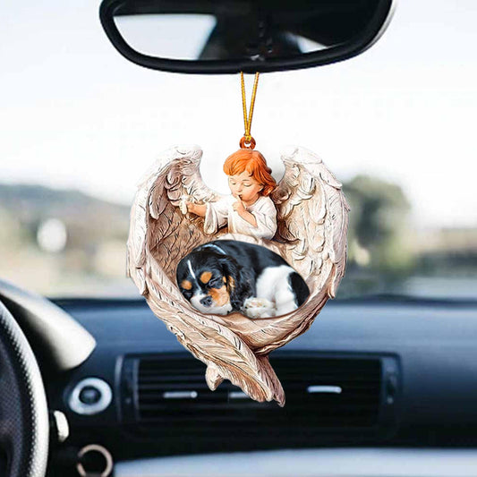 Hanging Ornament Dog Sleeping Cavalier King Charles Spaniel Protected By Angel OO1102