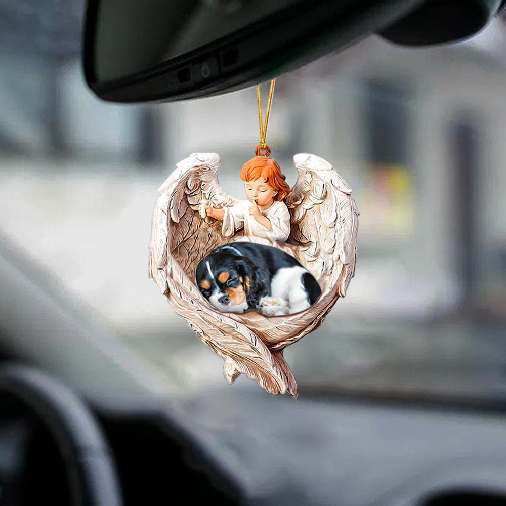 Hanging Ornament Dog Sleeping Cavalier King Charles Spaniel Protected By Angel OO1102
