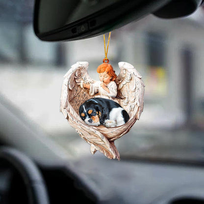 Hanging Ornament Dog Sleeping Cavalier King Charles Spaniel Protected By Angel OO1102