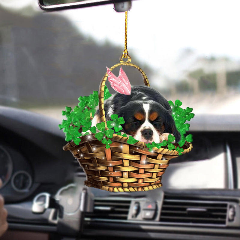 Cavalier King Charles Spaniel, Sleeping Lucky Fairy, Two Sided Car Ornament OO0297