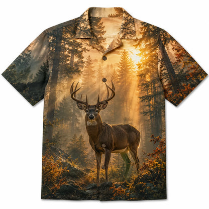 Deer Hunting Forest Hawaiian Shirt For Men, Hunting Lover Hawaiian Shirt HE0901