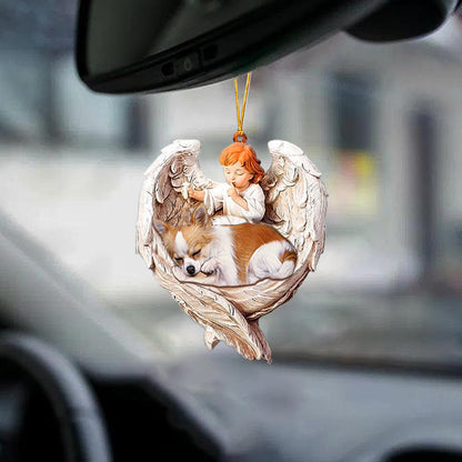 Sleeping Chihuahua Protected By Angel Car Hanging Ornament Love Dog Ornaments OO1099