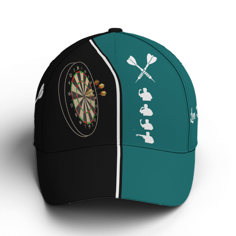 Love Darts Black And Green Pattern Baseball Cap Lasfour CA2669