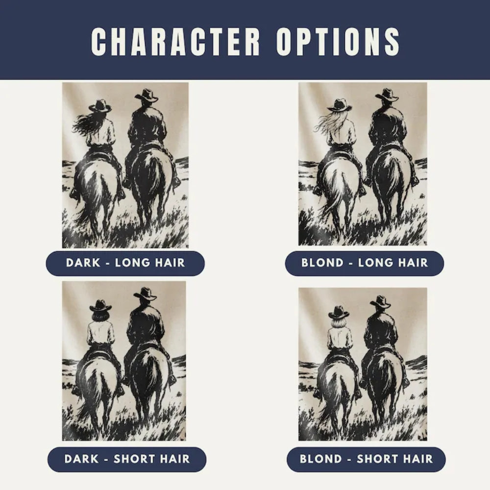 Personalized Cowboy Cowgirl Vintage Woven Blanket For Couple, Custom Western Wedding Blanket WD0352