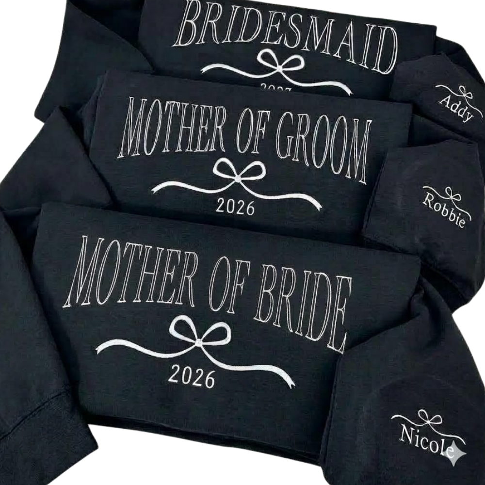 Custom Maid Of Honor Bride Bridesmaid Sweatshirt Matching, Custom Bridal Shower Favors Sweatshirts ET1504