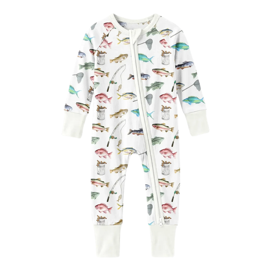 Fishing Baby Romper Convertible Zippy, Fishing Lover Baby Convertible Romper BB0909