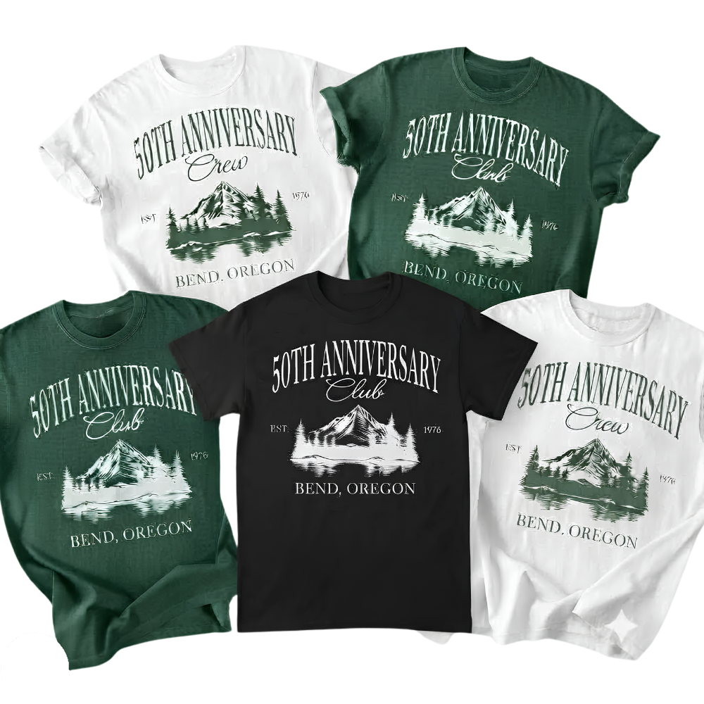 Custom 50th Anniversary Club Matching Family T Shirt, Custom Golden Wedding Anniversary Crew Shirts ET1535
