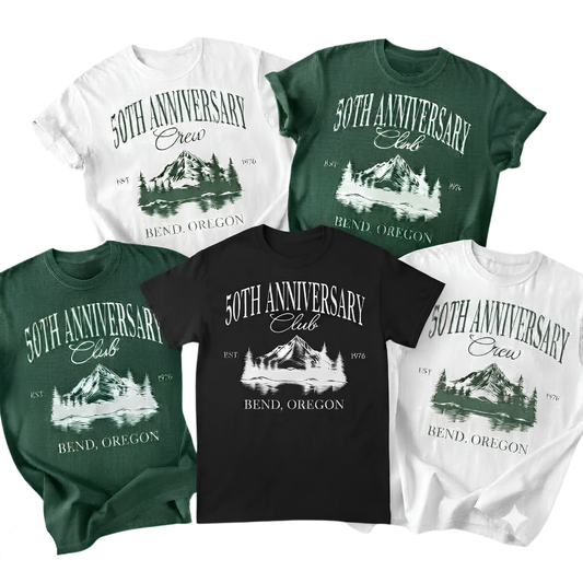 Custom 50th Anniversary Club Matching Family T Shirt, Custom Golden Wedding Anniversary Crew Shirts ET1535