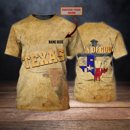 Custom Name Texas T Shirt Man Of God T Shirt Gift For Christian T Shirt TO1454