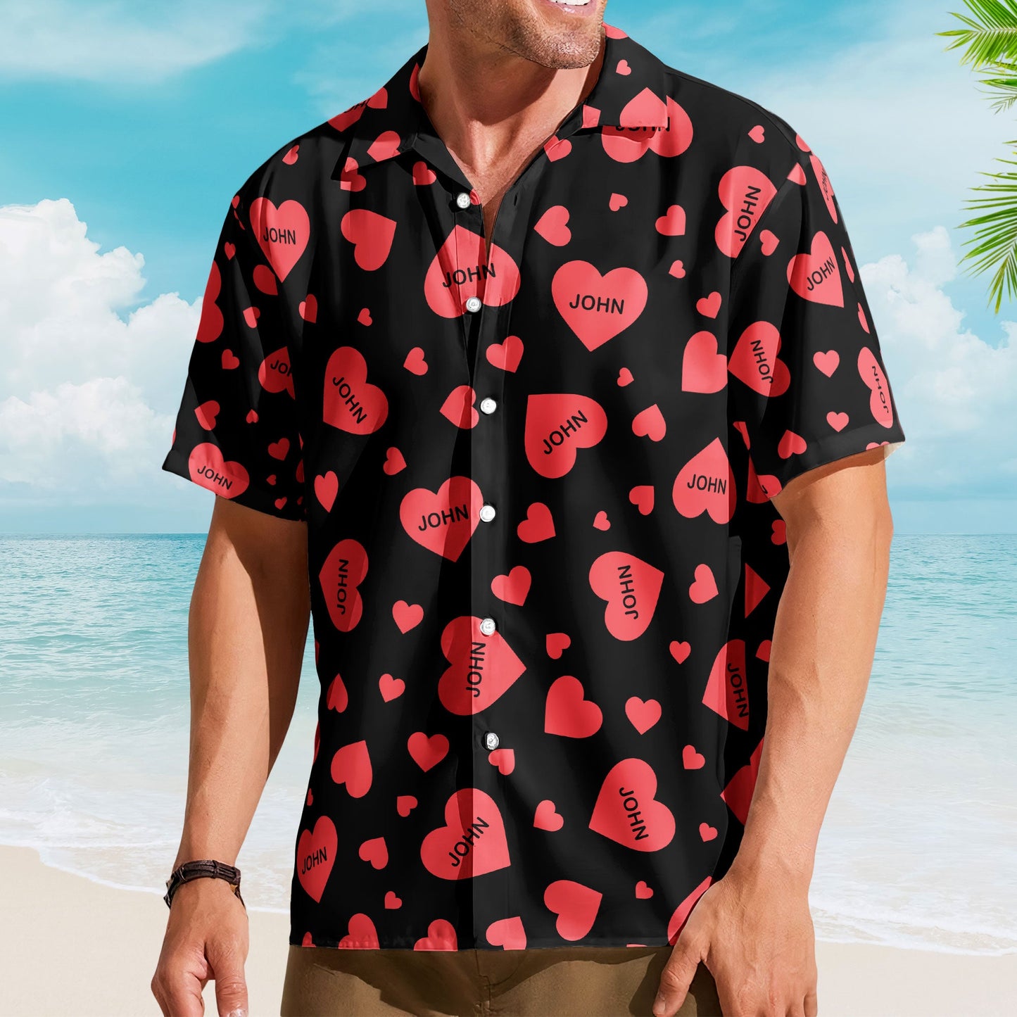 Custom Heart With Name Vintage Aloha Valentine's Day Gift - Custom Hawaiian Shirts HA0069