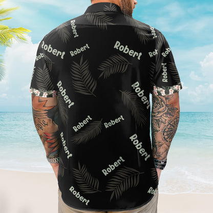 Custom Name Hibiscus Tropical Line Vintage Aloha Shirts - Custom Hawaiian Shirts HA0070