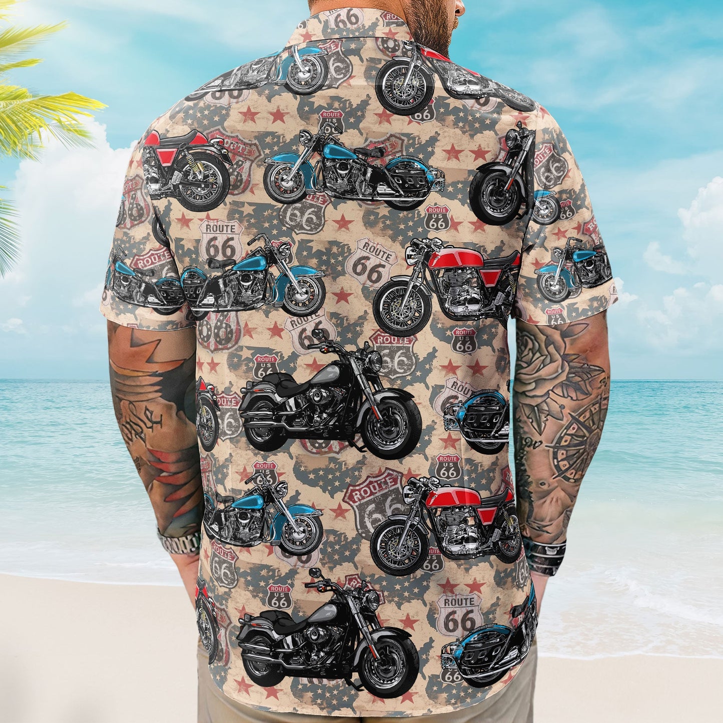 Custom Vintage Bikes Photo For Bikers Men Husband - Custom Photo Hawaiian Shirt HA0104