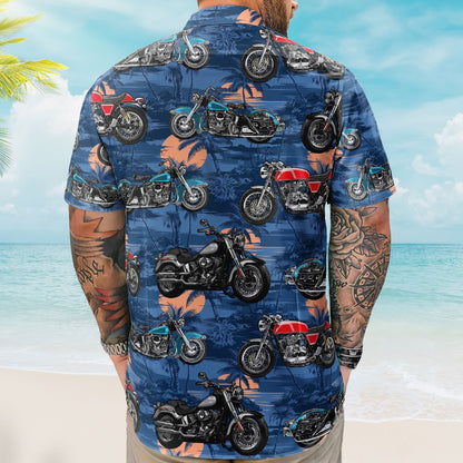 Custom Vintage Bikes Photo Motorbicycles For Bikers, Men, Husband - Custom Photo Hawaiian Shirt HA0107