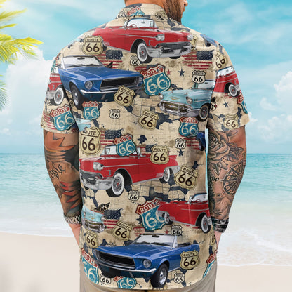 Custom Vintage Cars Muscle Cars For Men, Husband - Custom Photo Hawaiian Shirt HA0054