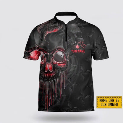 Custom Name Shut up And Bowl Skull Pattern Bowling Jersey Shirt – Gift For Bowling Enthusiasts SO0955