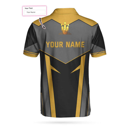 Custom Team Name Golden Bowling Custom Polo Shirt, Personalized Bowling Shirt With Name, Custom Bowling Gift Lasfour SO0554