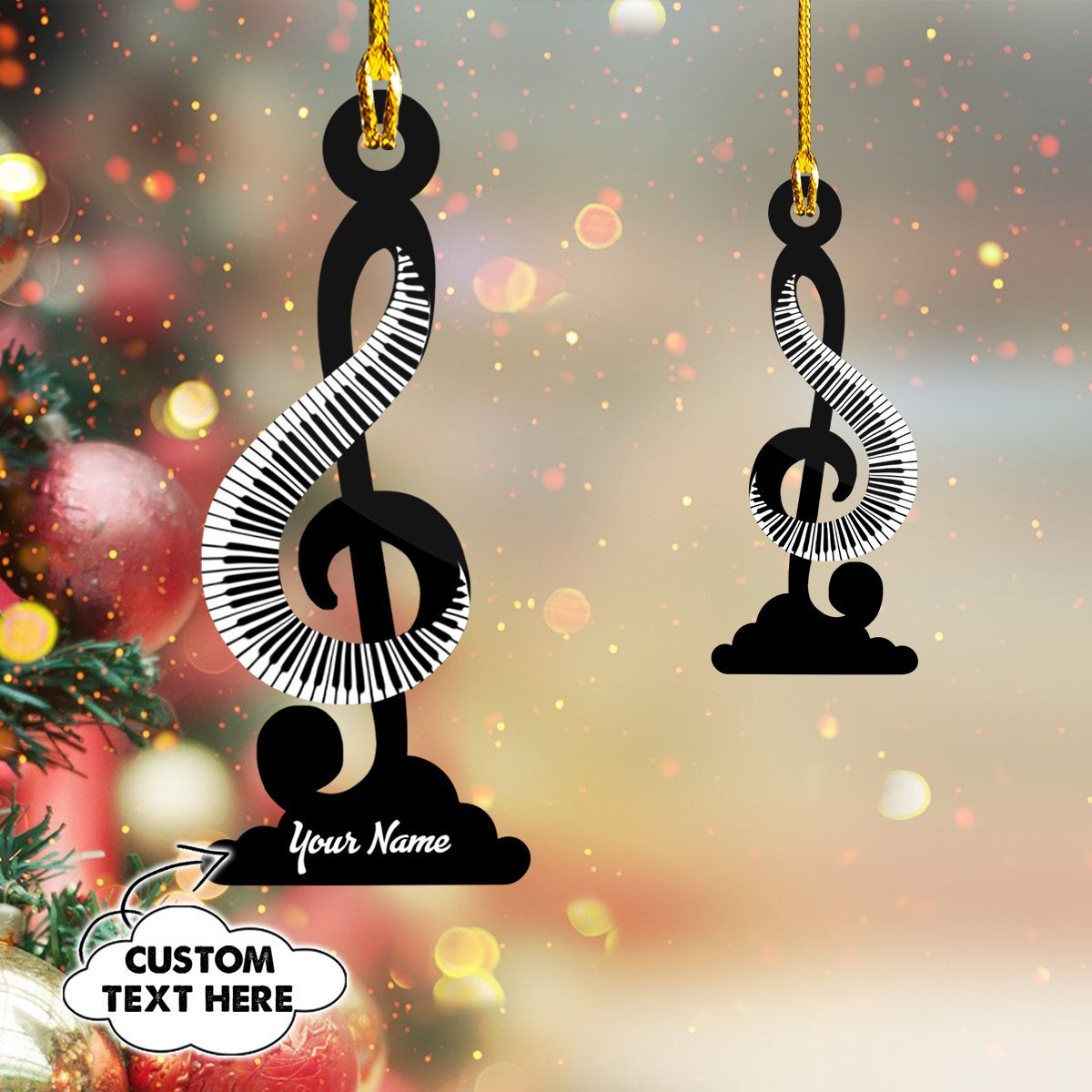 Personalized Shaped Ornament Piano Music Note, Music Note Ornament, Gift for Music Lover OO1657