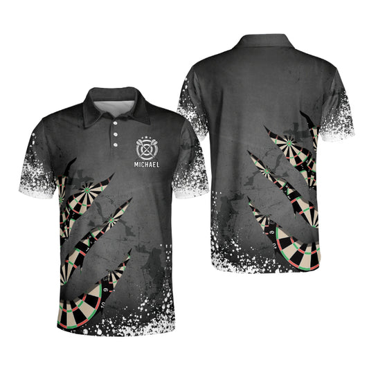 Personalized Darts Paint Splash Custom Darts Polo Shirts Unisex, Gift for Dart Player DMO0194