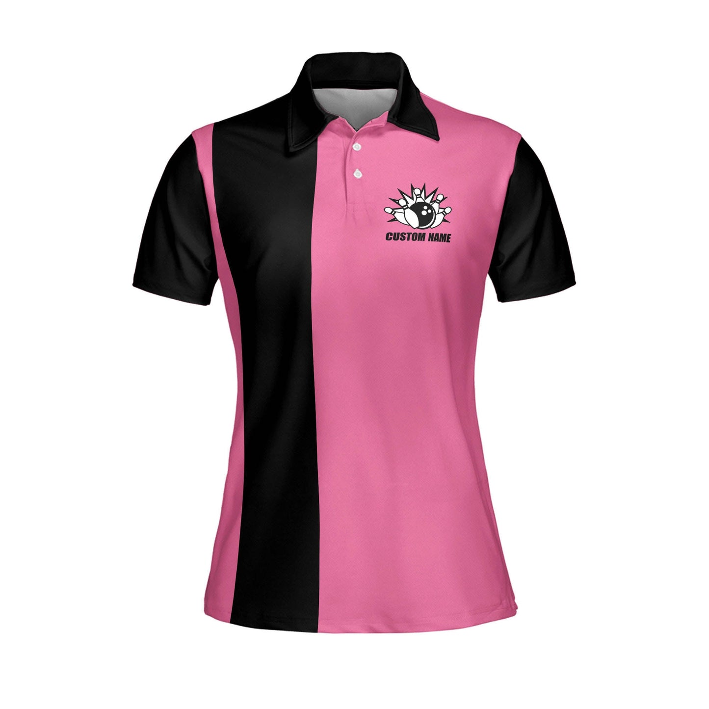 Custom Get Your Mind Out of The Gutter Pink Bowling Polo Shirt For Women, Custom Funny Bowling Shirt SO0619