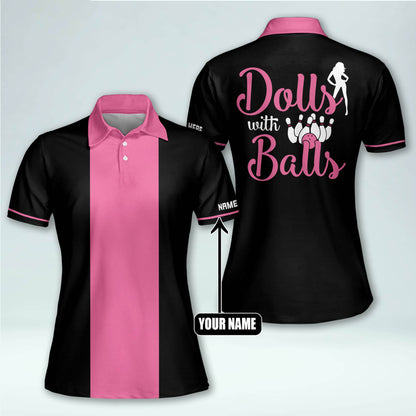Dolls With Balls Womens Bowling Polo BW0085