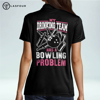 Custom Bowling Shirts For Women - Retro Womens Bowling Shirts - Custom Funny Bowling Flamingo Shirts - Personalized 3D Pink Bowling Shirts for Women BW0113
