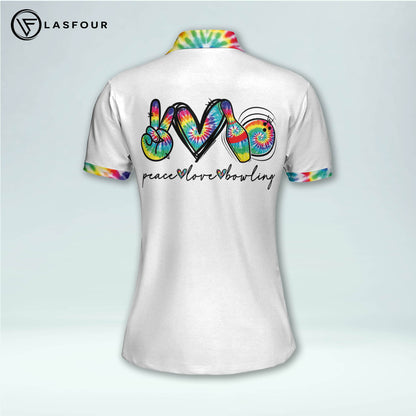 3D Peace Love Bowling Shirts Women BW0114