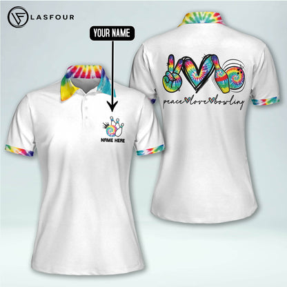 3D Peace Love Bowling Shirts Women BW0114