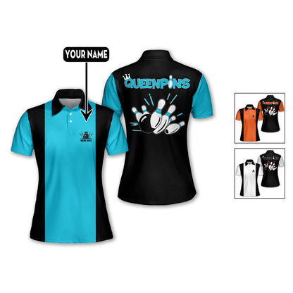 Queen Pins Retro Womens Bowling Shirts BW0086
